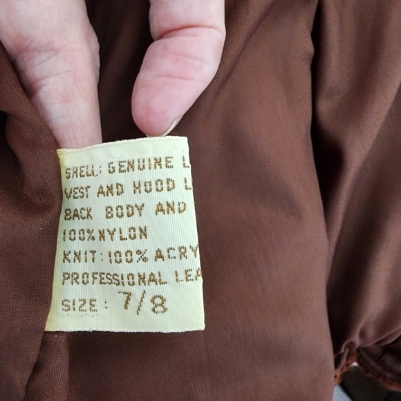 Vintage David Benjamin Burgandy Hooded Bomber Jacket Size 7/8 - Picture 13 of 16